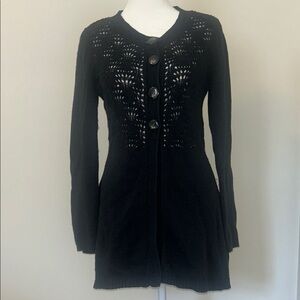 Harold’s Black Knit Cardigan with Button Details